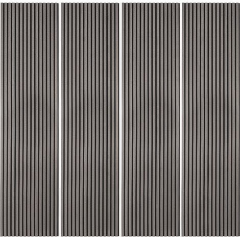 4 x pannelli acustici decorativi 240x60cm listelli legno scuro Kover-DB