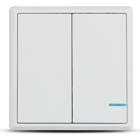 V-TAC VT-5132 Interruttore Wireless a Doppio Tasto con Sensore Colore Bianco IP54 - SKU 8461 (1/5)