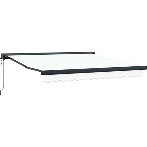 Maison Exclusive - Ausziehbare Markise Weiß 350 x 250 x 165 cm St (1/4)