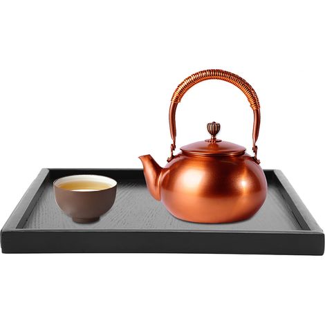 Plateau carré en bois massif pour service thé, café, snacks et repas – Plat de présentation restaurant, plateau de service 3 (1/3)