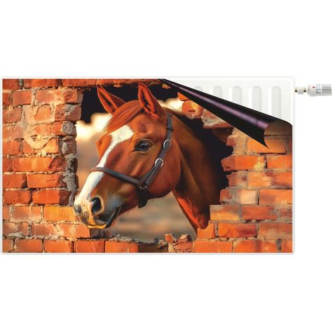Tapis de radiateur magnétique, cache radiateur cheval effet 3D pour enfants (1/5)