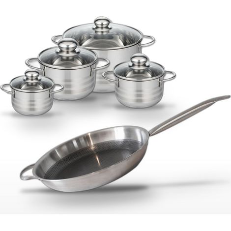 Lot Poêle 32cm et 4 Faitouts Elo Relief Solution (1/5)