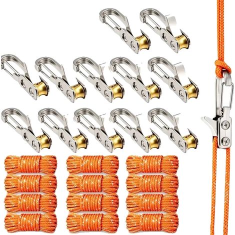 Riemenspanner, leichtes Aluminium, Schnellverschluss-Design, 12 Seil 12 Haken (1/2)