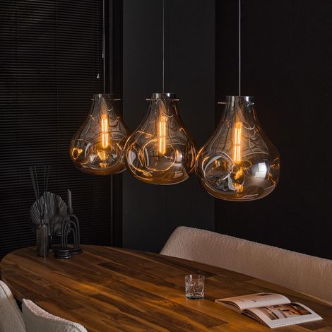 Luminaire suspension moderne en verre chromé TEDDY. (1/5)