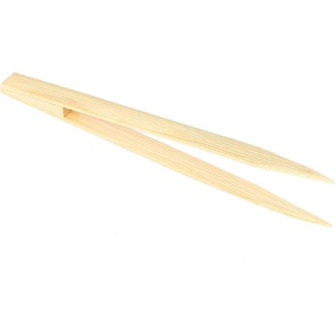 Spitz zulaufende Bambuspinzette, gerade, Teezange, praktisches Werkzeug, Holzfarbe (1/5)