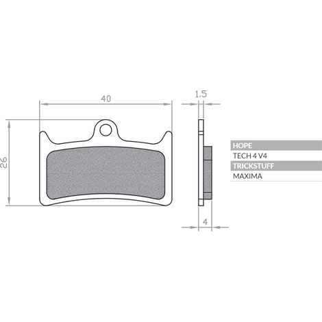 Pastillas de freno para bicicleta BRENTA, orgánicas, para MTB/carretera, semimetálicas, compatibles con Hope V4 BR131 (1/2)
