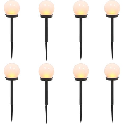 Luces solares exteriores con pico de tierra 8 pcs Blanco Cálido vidaXL