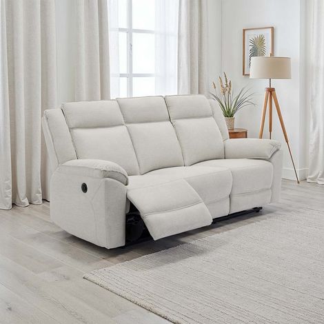 Skye 3 Seater Linen Electric Recliner Sofa (Beige) (1/5)