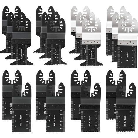 Lot de 20 lames de scie oscillantes professionnelles pour bois/métal,outil multifonction universel Quick Release pour Fein Multimaster,Ryobi,Milwaukee,Bosch,Dremel,Dewalt,Rockwell (1/5)