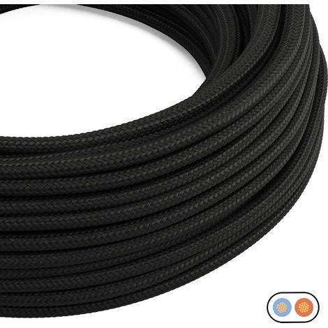 Creative-Cables Le câble électrique plat original 2x0,75 mm² (1 m, noir PM04)