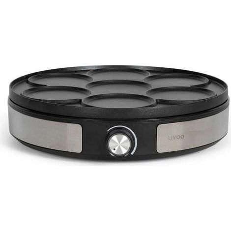 LIVOO DOP247 Macchina per crêpes reversibile 1500 W 33 cm o 7 mini Ø10 cm antiaderente nera (1/5)