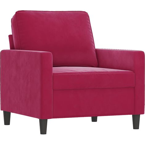 Fauteuil relax Fauteuil Rouge bordeaux 60 cm Velours (1/5)
