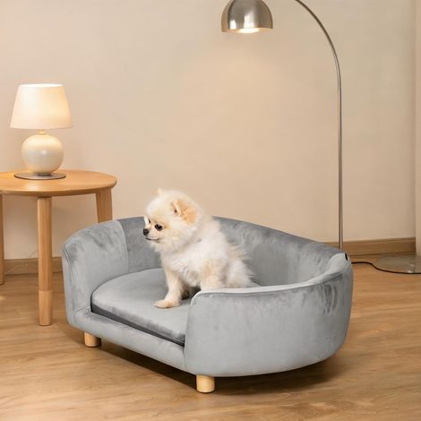 Couchage pour chien coloris gris 86 x 55 x 33 cm (1/5)