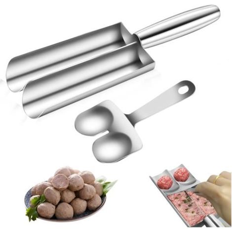 Stainless Steel Kitchen Two Meatball Outil Fabrication boulettes Viande, Machine à boulettes Viande en Acier Inoxydable, Machine (1/4)