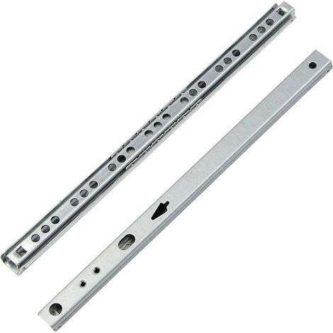 Coulisse Tiroir 1 paire Glissières pour Tiroirs en Métal à Roulement à Billes Coulisses à Bille Rails de Tiroirs à Coulisse Glissières à Roulement à Billes pour Tiroir de Meubles 246x17x10mm, (1/4)