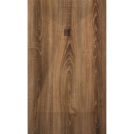 Mineralguss-Duschwanne extra flach DEKOR HALIFAX Holzoptik 70x140 cm