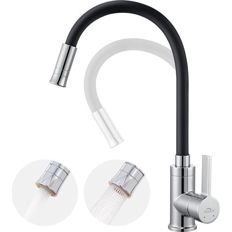 Küchenarmatur Wasserhahn 360 Hochdruck - Schwarz mit 2 Strahlarten (1/5)