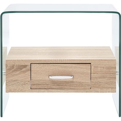 Maison Exclusive - Table basse avec tiroir 50x50x45 cm Verre trempé