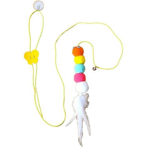 Kitten Fun Spielzeug für Katzen: Einziehbarer Stab mit Pompons für Bewegung und Spiel, ideal zur Anregung des Jagdinstinkts - 2 Stück