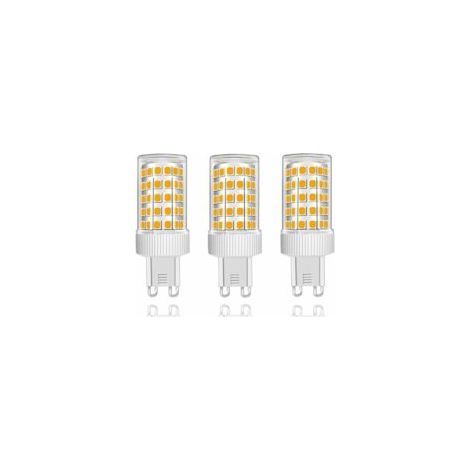 Confezione da 3 lampadine LED G9 da 10W, equivalenti a una lampadina alogena da 150W, 86 LED, 1000 lm, angolo del fascio luminoso di 360°, ultra luminose, AC220-240V, non dimmerabili, bianco caldo 300 (1/4)