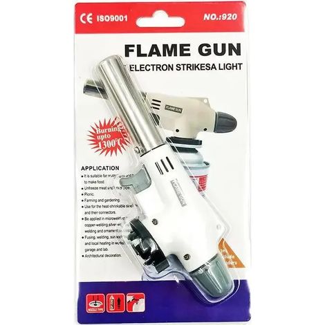 Chalumeau à gaz, pistolet à flamme, chalumeau de cuisson, soudage, brûleur à gaz à allumage automatique au butane, briquet, chauffage, soudage, brûleur à gaz à flamme, réchauds de cuisine portables (1/4)
