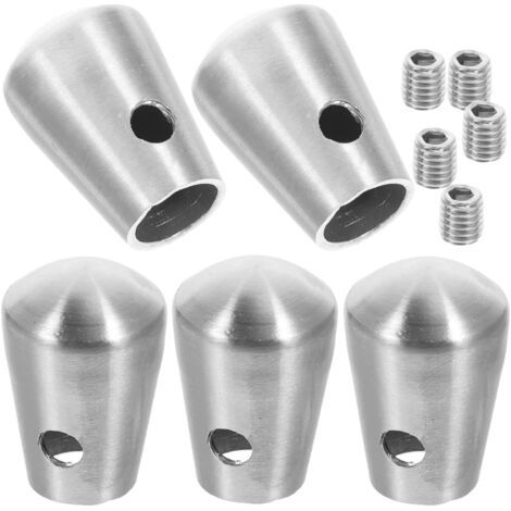 Lot de 5 Embouts en Acier Inoxydable 105 MM pour Main Courante Bouchons de Barre de Rampe Résistants à la Chaleur Accessoires de Protection pour Escaliers Écoles et Immeubles (1/5)