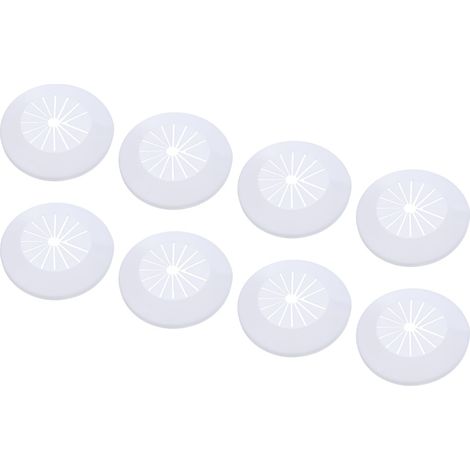 Cache Tuyau Radiateur pour Tuyaux d'Eau 0.55"-1.77"/14-45mm, 8pcs Plaque d'Écussons en PP pour Tuyaux de Chauffage, Colliers de Pipe Garniture Robinet Tube Douche Mural, Blanc (1/5)