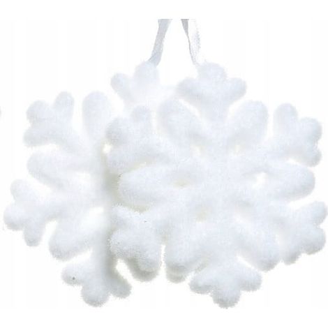 Juego de 2 colgantes de copo de nieve con forma de árbol de Navidad, 11 cm, blancos. (1/5)