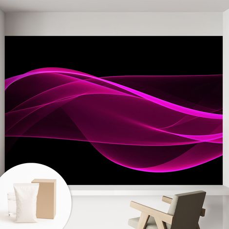 Tapete Dekorative Vliestapete mit Klebe für Wand - Mustertapete - moderne Einrichtung - für Büro Rosa Bänder 152x104 cm (1/5)