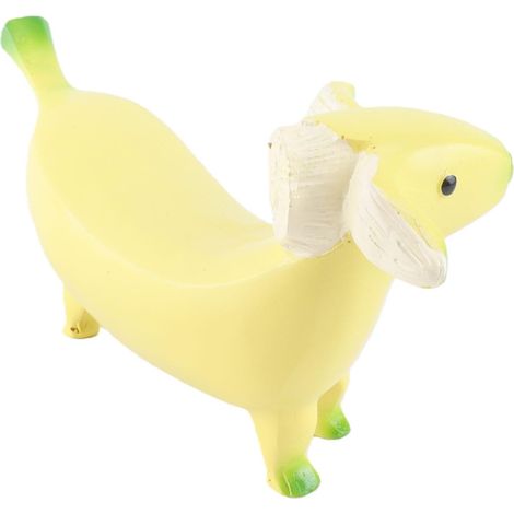 Resin Banana Dog Sculpture, Light and Fun Decoration with Exquisite Hand-Carved Details for Home, Office, Garden, Gift (1/5)