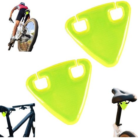 pezzi di pellicola riflettente per catarifrangenti per bicicletta, accessori per bicicletta per uso notturno, segnali di avvertimento per bicicletta, catarifrangente triangolare per sella o ruote dell (1/5)