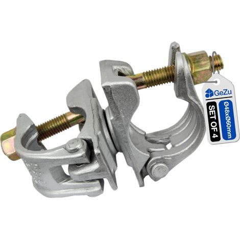 Lot de 4 Accouplement d’échafaudage galvanisé à chaud Ø48 x 60 mm – serre‑joint léger pour tuyau acier construction – GeZu Impex
