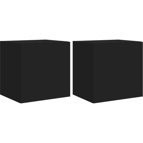 Mobile TV a parete scaffale multimediale credenza TV sala da pranzo soggiorno camera da letto con luci a LED 2 pezzi 40,5 x 35 x 40 cm nero 020029104