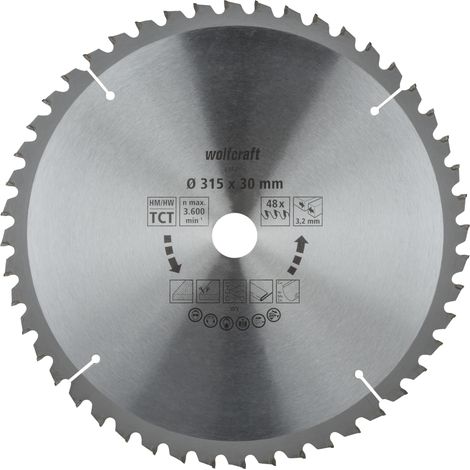 wolfcraft - Lama per seghe circolari da banco - 48 denti e diametro 315 mm - cod. 6584000 (1/5)