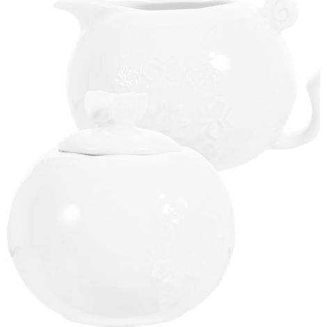 Juego de jarra de leche de cerámica con tapa y cuchara - Juego de café
