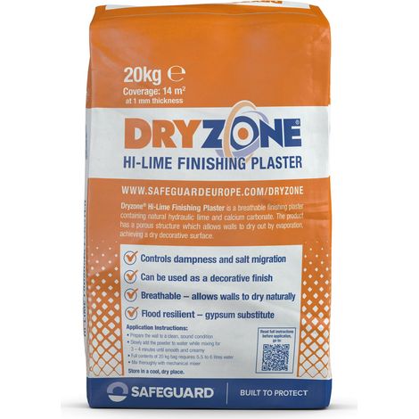 Dryzone Hi-Lime Finishing Skim Plaster 20kg