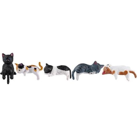 Lot de 5 accessoires de voiture en forme de chat - Mini décorations mignonnes pour tableau de bord - Ornements pour rétroviseur - Décoration chat mignon ou élément décoratif en résine pour l'intérieur (1/5)