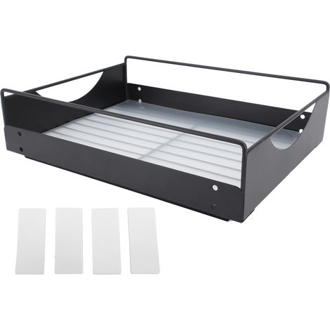 Organisateur de placard coulissant en acier au carbone, à ouverture et fermeture silencieuses, étagères de rangement pour salle de bain ou dressing, noir, L 302 x 401 x 115 mm (1/5)