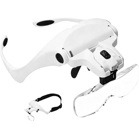 Lupa Frontal con Iluminación LED - 5 Lentes Interchangeables 1x 1,5x 2x 2,5x 3,5x - Para Diamant Painting Lectura Reparación y Tratamientos Estéticos - 1 Unidad (1/5)