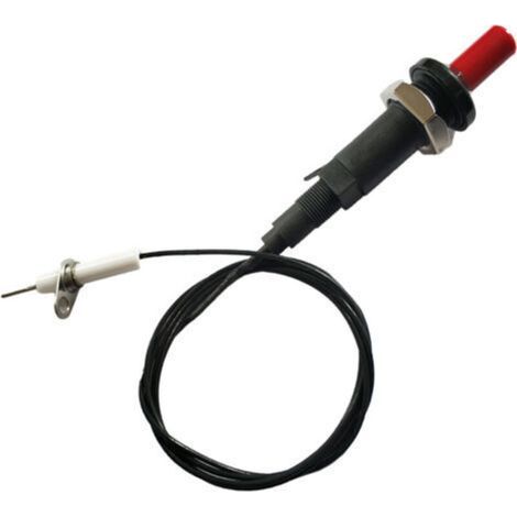 Bouton poussoir piézo propane - Fil d'allumage piézo - 205,7 cm - Pour four, chauffage de cuisine