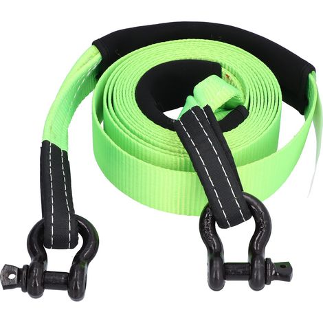 Câble de remorquage tout-terrain en polyester, sangle de traction de 5 mètres et 5 tonnes pour voiture ou véhicule (vert) (1/5)