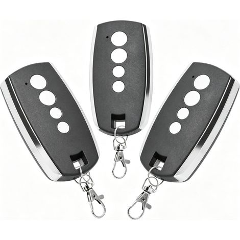 XTRELAMP-Lot de 3 bips portail 433,92 MHz à code roulant pour portail coulissant – 4 canaux – boîtier ABS robuste (1/4)