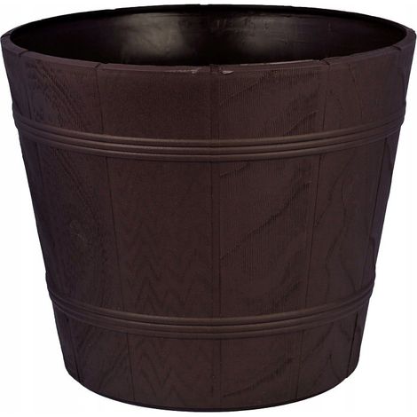 Holzähnlicher Blumentopf 3 braun FORM-KUNSTSTOFF