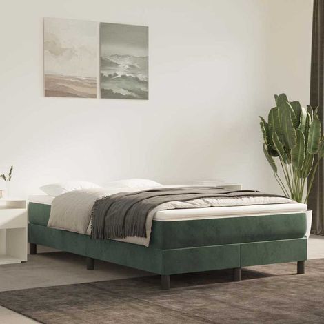 vidaXL Matelas de lit à ressorts ensachés fermeté moyenne Vert foncé 120x200x20 cm (1/5)