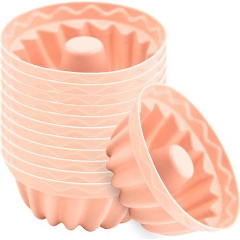 Caissettes Muffin Silicone pour Cuisson - Moules Cupcake Cuisson Caissettes Cupcake Moules Pâtisserie Réutilisables Antiadhésifs, 12 Pièces,Root Pink 12pcs,Root Pink 12pcs (1/5)