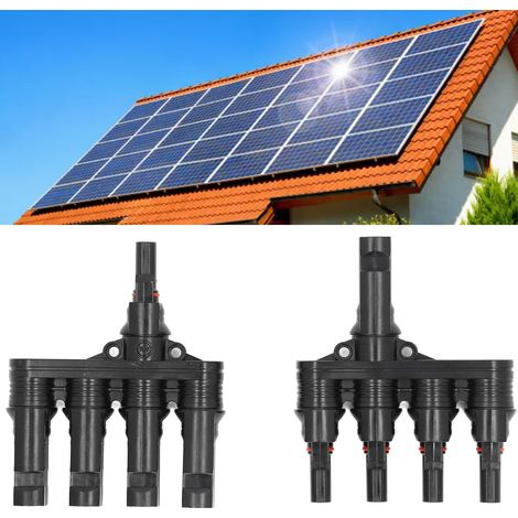 Conector de derivación fotovoltaica T 50A 1000V MCH401 PPO, acoplamiento multipunto, 3 juegos, IP68 (1/5)