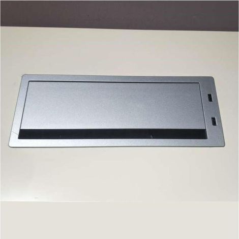 HERRAJES ALK pasacable con tapa amortiguador 2xusb plata , 0UNIDADES (1/3)
