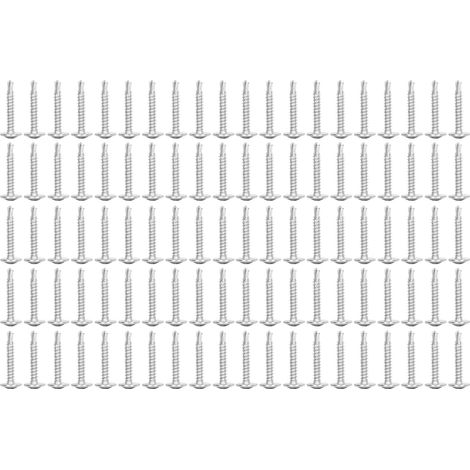 100 vis autotaraudeuses, tête Phillips, acier inoxydable 410, tête ronde, avec rondelles, pour la fixation de quincaillerie, 4,2 x 32 mm. (1/5)