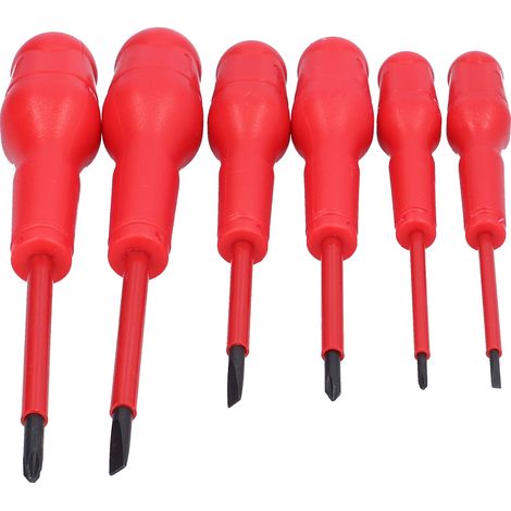 Ensemble de 6 tournevis à tête magnétique, tournevis cruciforme fendu, outil de réparation isolé pour électricien (1/5)