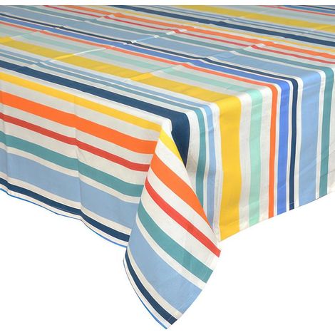 Brandani Tahiti tovaglia cotone 6 posti righe multicolor 140x180 cm